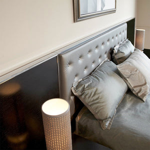 Bed Chrome-Upholstered