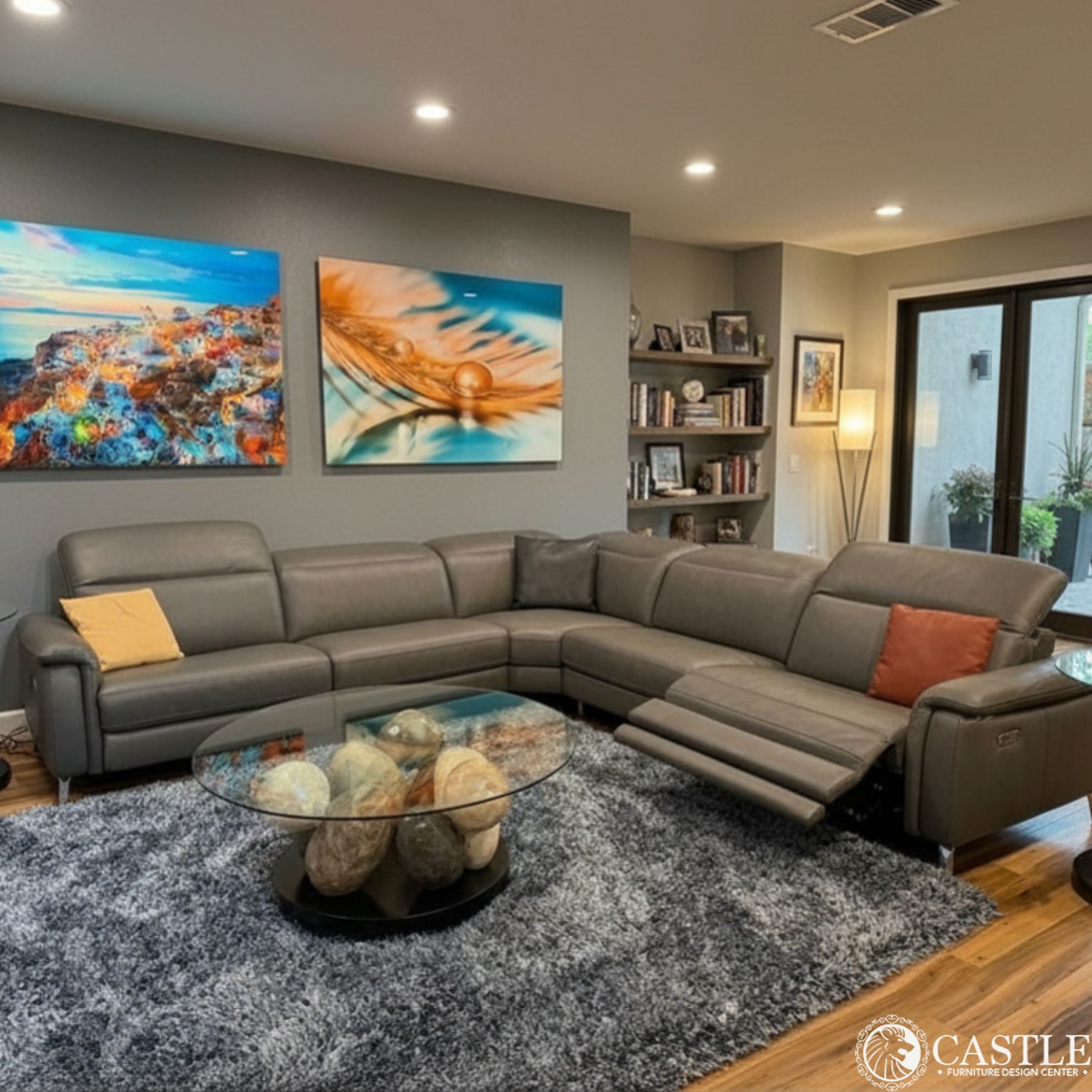 Oxford Italian Leather Reclining Sectional (5-Piece)