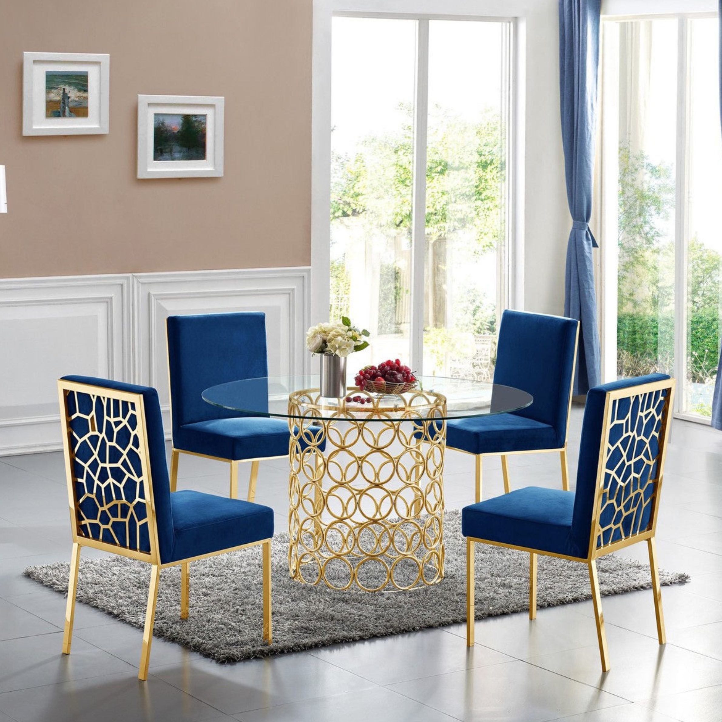 Opal Gold Round Dining Table